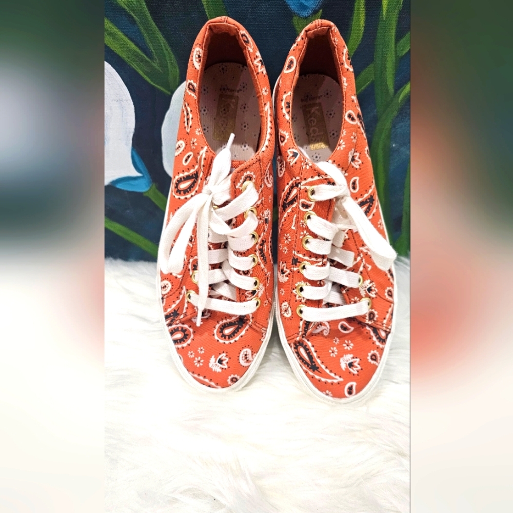 Keds Orange/peach Paisley Sneakers Women's Jump Kick Paisley Sneakers